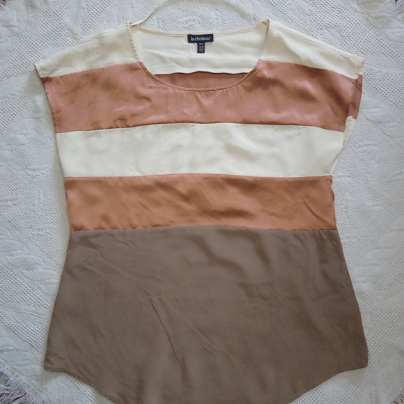 🎉HP🎉Le Chateau Color Block Silk Top - Picture 4 of 7